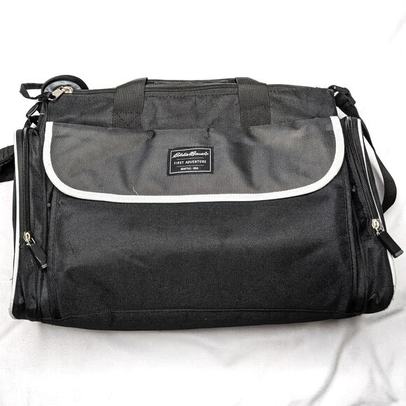 Eddie Bauer Picnic Duffle Insulated Cooler Bag w/ Mat Black Medium Outdoor - Picture 1 of 8
